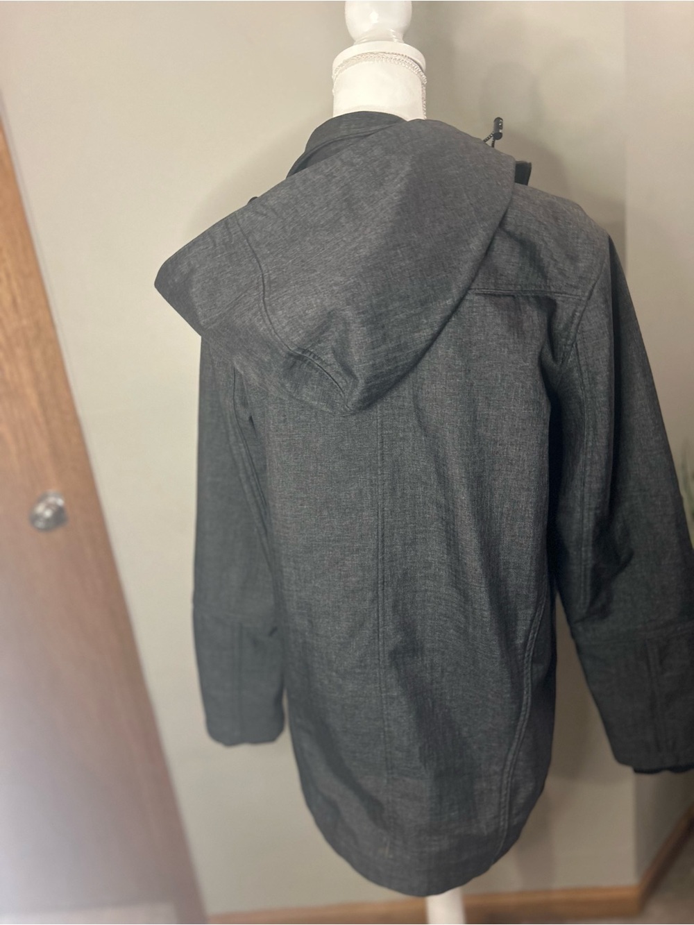 BKE est 1967 softshell hooded jacket women medium charcoal gray fleece full zip - Picture 7 of 11